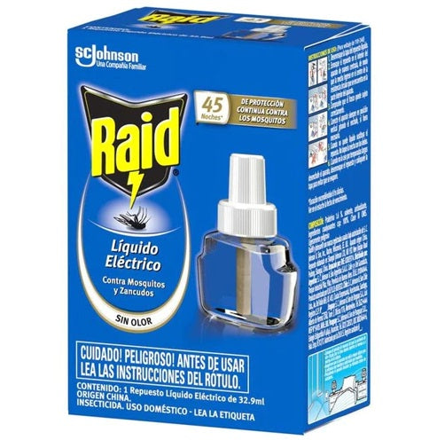 Raid Líquido Eléctrico Repuesto Contra Mosquitos – Protección Eficaz por 45 Noches