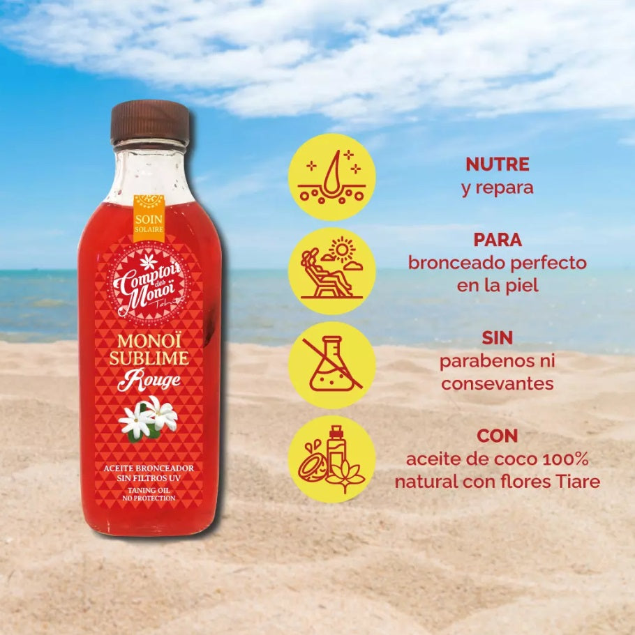 Aceite Bronceador Monoi Sublime Rouge – Comptoir des Monoï 100 ml