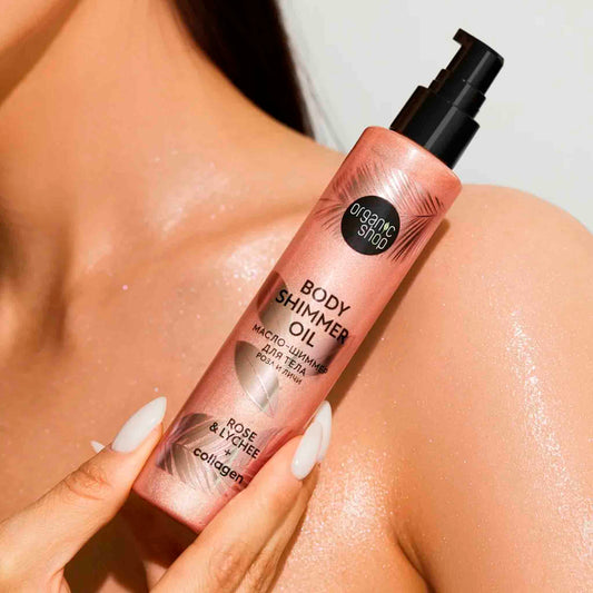 Aceite Corporal Brillo Rose y Lychee Organic Shop 100 ml