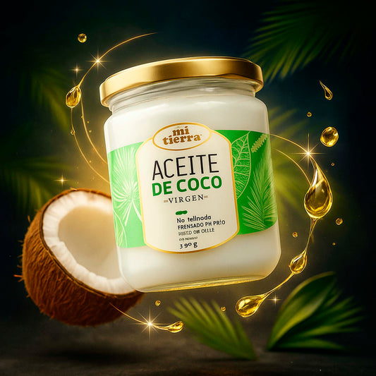Aceite de Coco 100% Natural Mi Tierra 350 gr – Nutrición y Sabor Puro Mi Tierra- Dermocosmetica_belleza_online