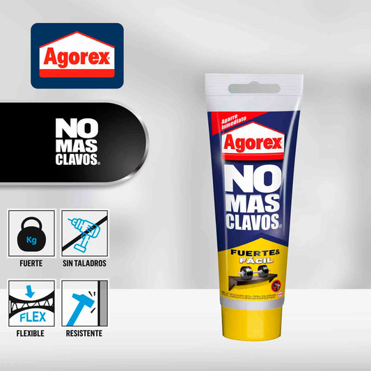 Pegamento Agorex No Más Clavos Blanco 200 g – Adhesivo de Montaje