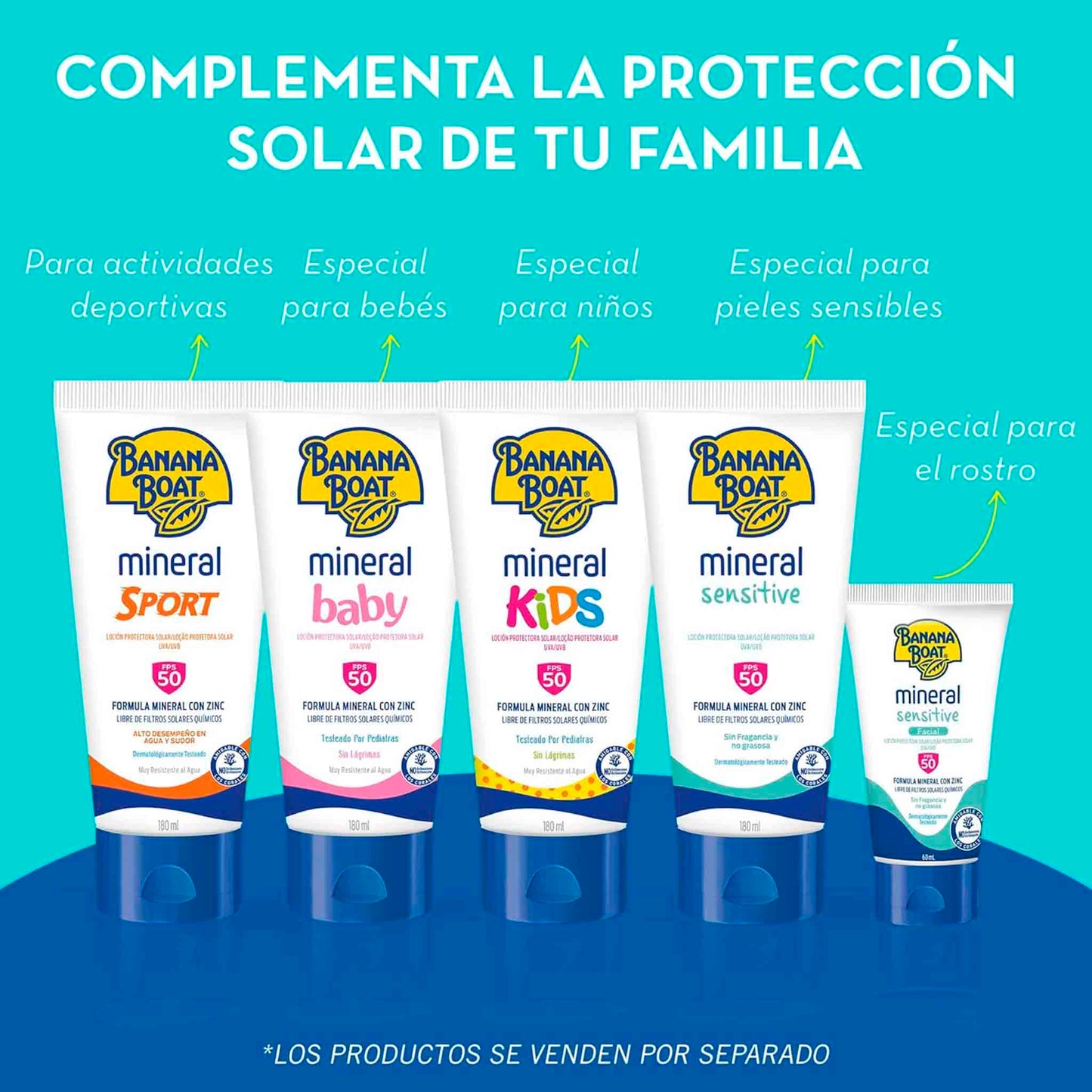 Bloqueador Solar Banana Boat Mineral Kids FPS50 Sin Lagrimas 180 ml