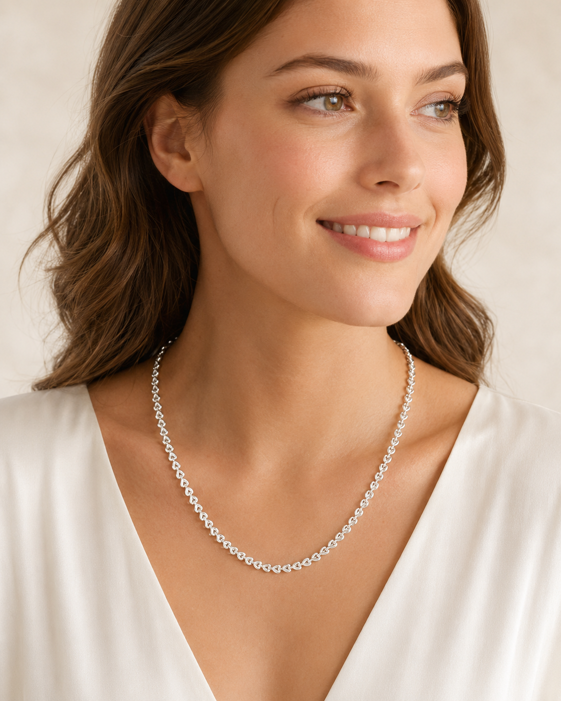Collar Plata 925 Corazones Mujer 48cm 8,36g