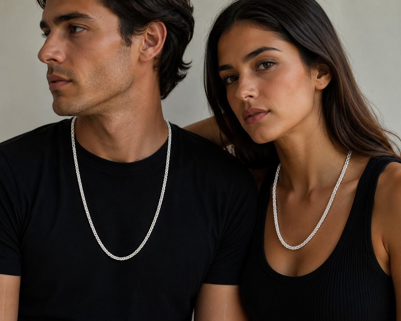 Cadena de Plata 925 Unisex Tejido Cilíndrico 58cm 15,26g