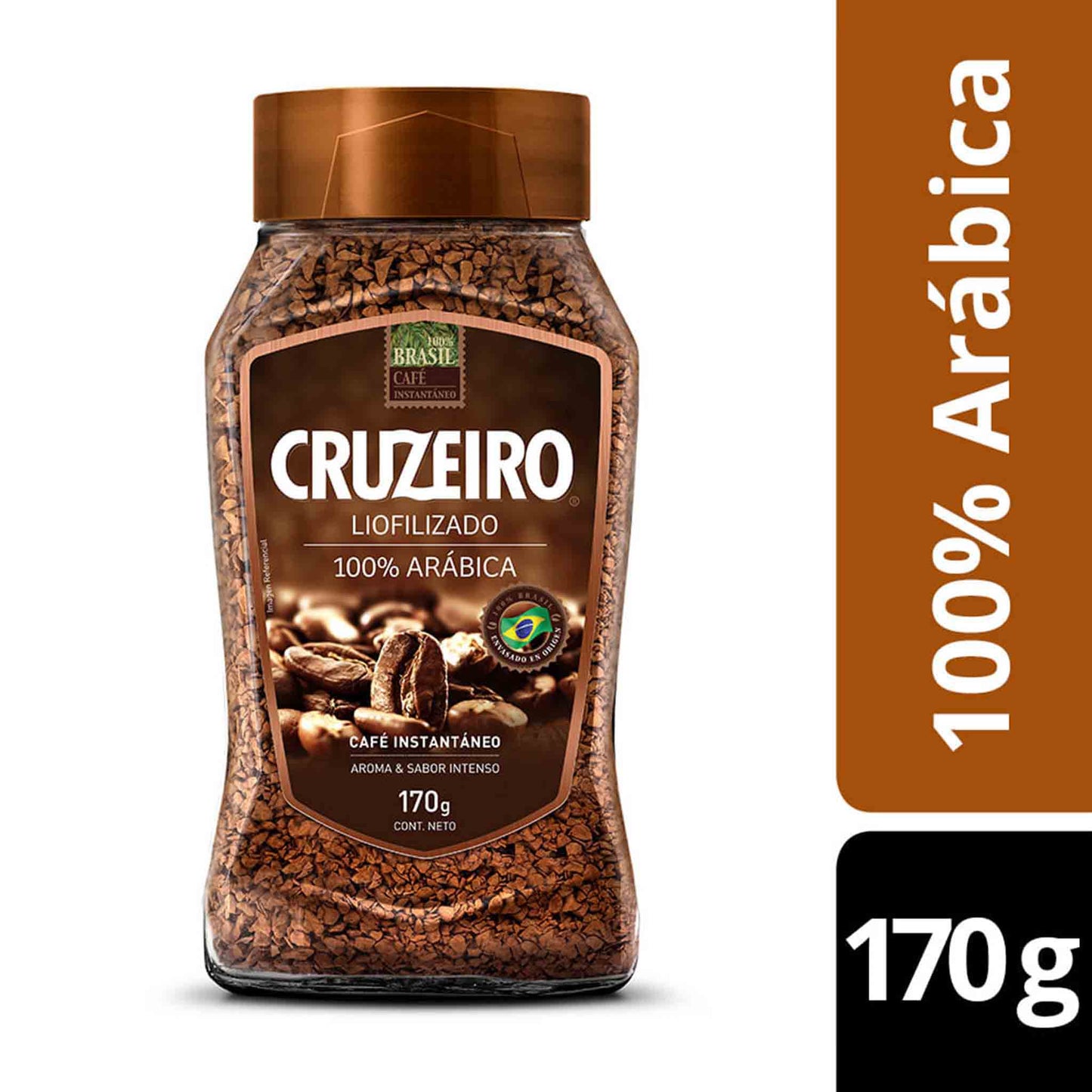 Café Instantáneo Liofilizado Cruzeiro Árabica – Frasco 170 g