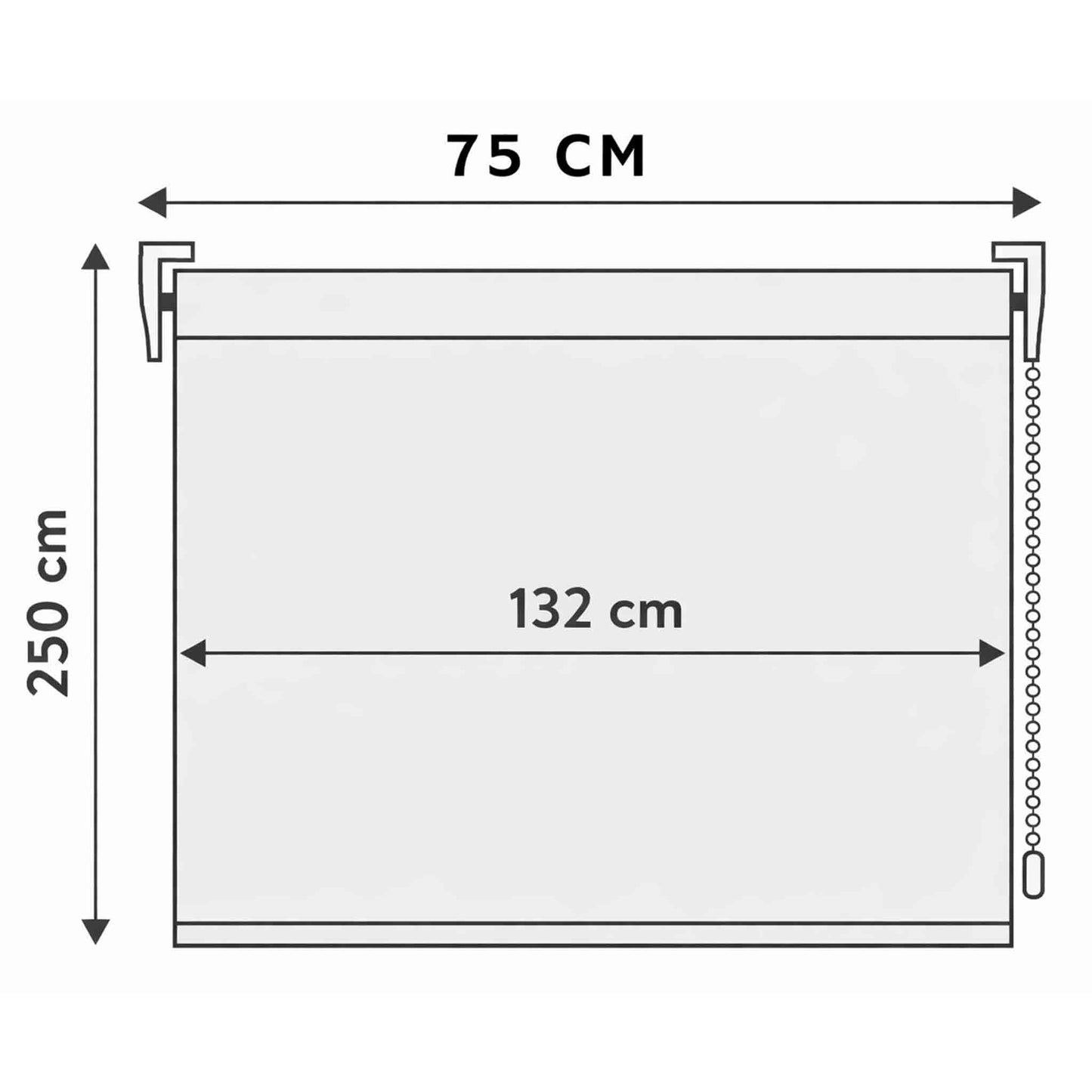 Cortina Roller Algodón Blanca Viewtex 75x250 cm Luz Suave