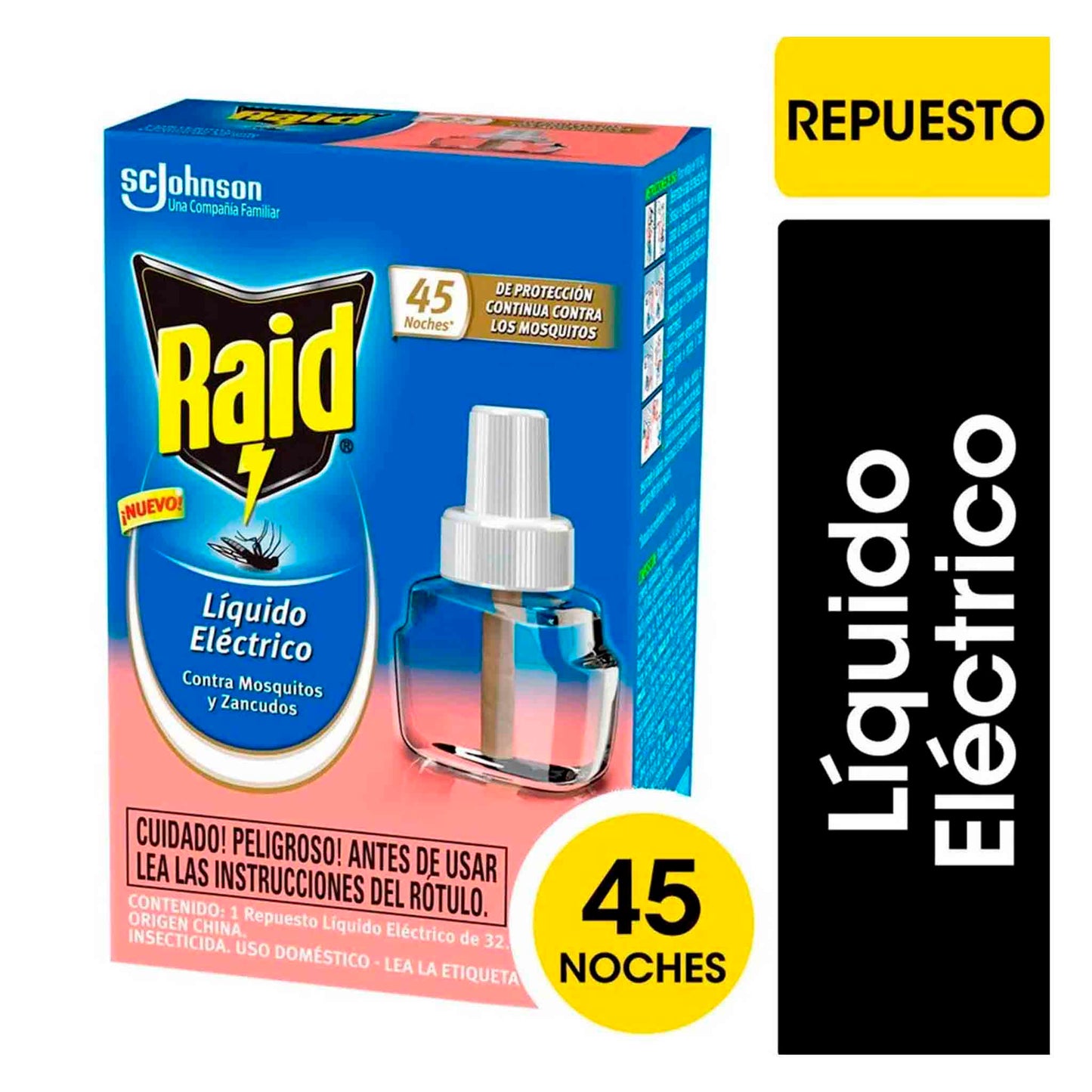 Raid Líquido Eléctrico Repuesto Floral 45 Noches – Protección Contra Mosquitos Raid- Dermocosmetica_belleza_online