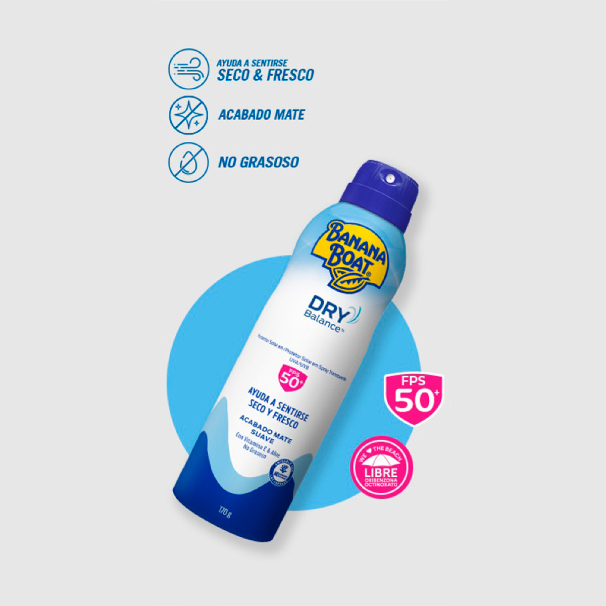 Protector Solar Spray Fps50 Banana Boat 170g Dry Balance Banana Boat- Dermocosmetica_belleza_online