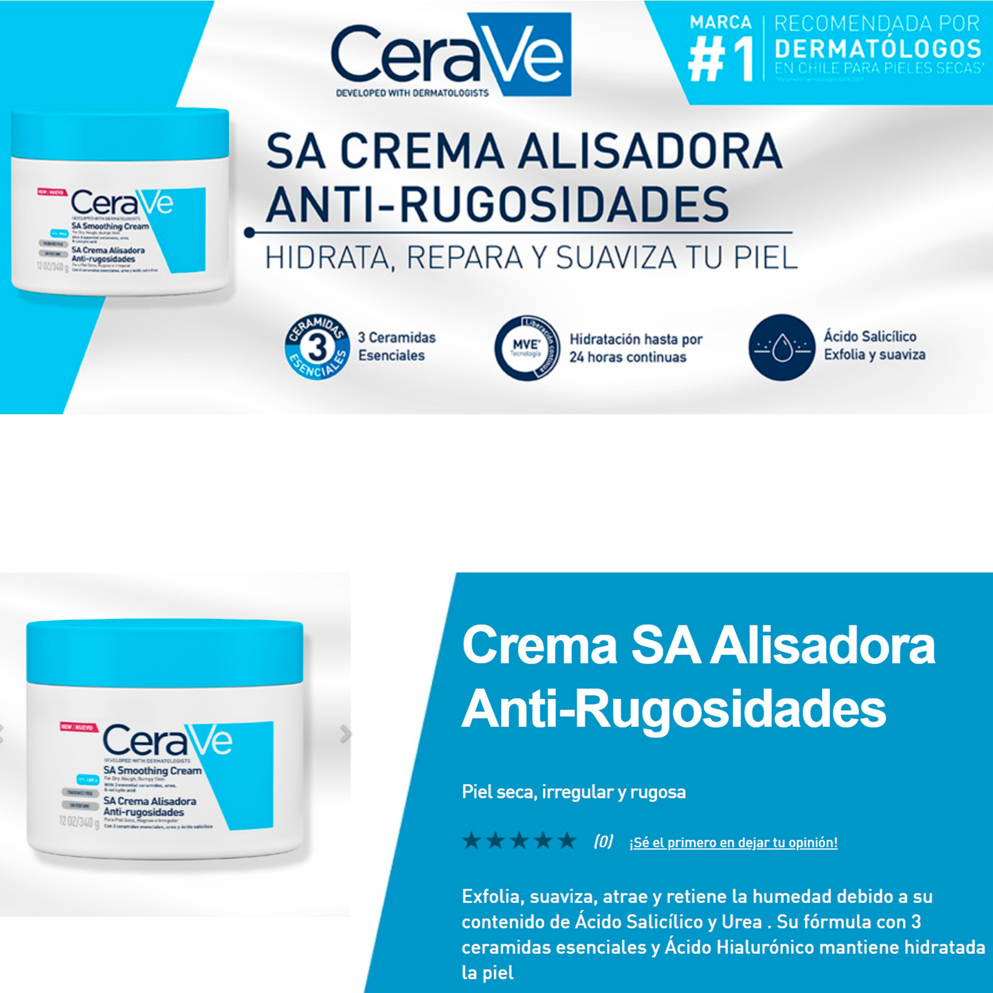 CeraVe SA Crema Alisadora Anti-Rugosidades
