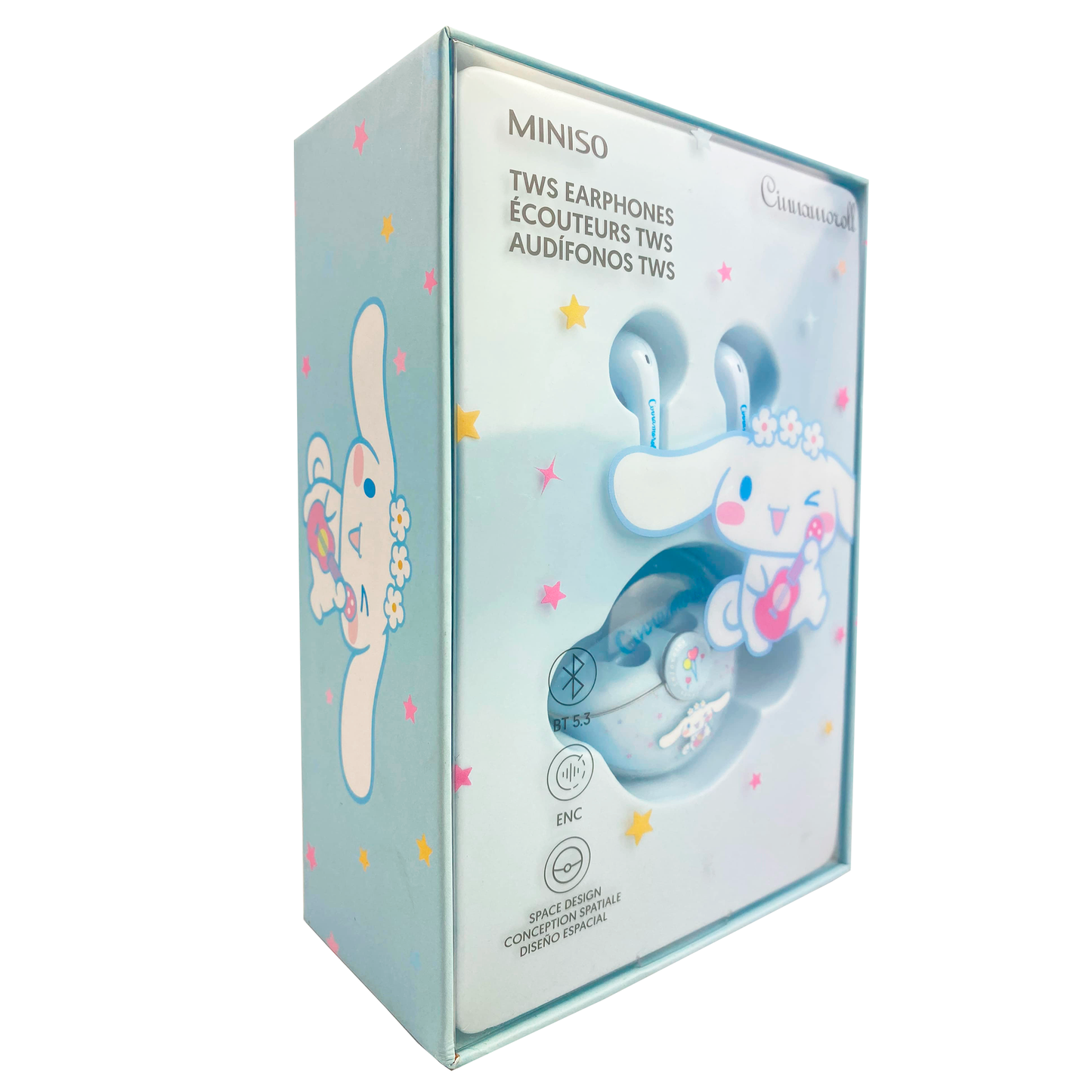 Audífonos Inalámbricos Sanrio Cinnamoroll Miniso TWS con Estuche – Bluetooth 5.3 y Cancelación de Ruido