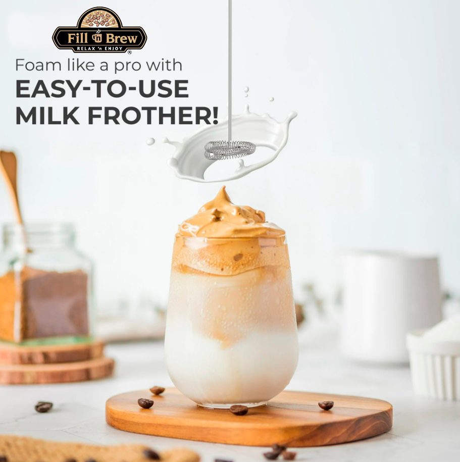 Espumador De Leche Eléctrico De Mano Fill N Brew Color Gris Fill´n Brew- Dermocosmetica_belleza_online