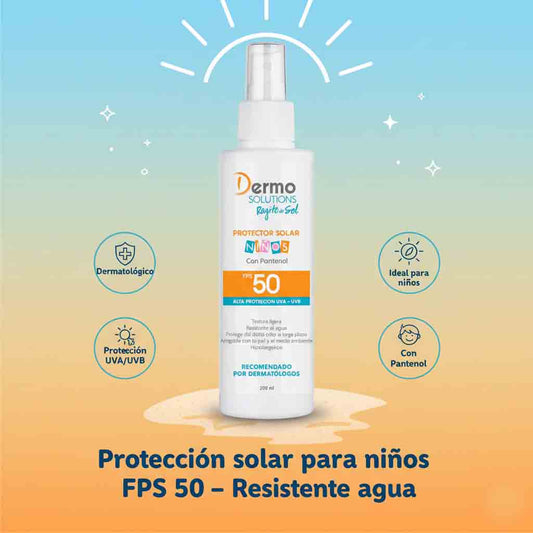 Protector Solar Infantil Rayito De Sol FPS50 Con Pantenol 200ml Dermo