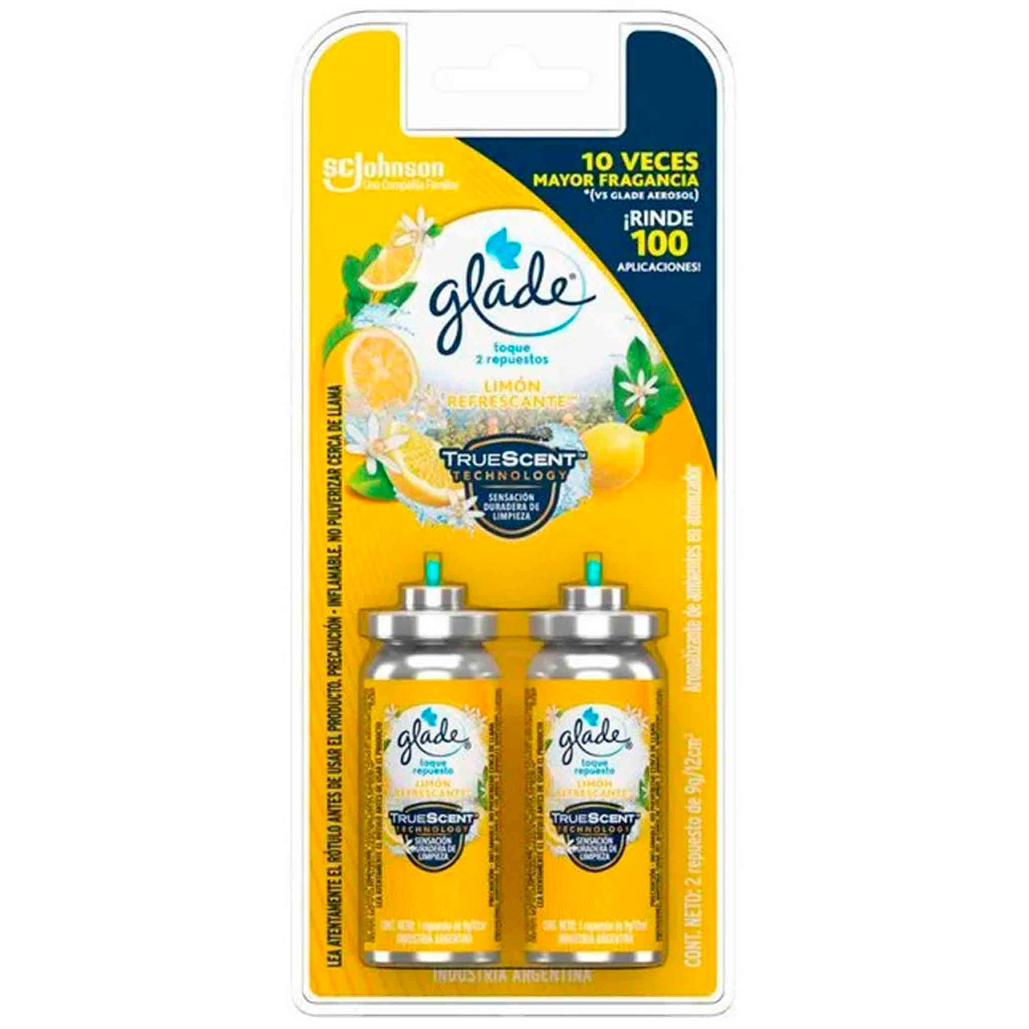 Repuesto Glade Toque Pack Doble Aromatizante de Ambientes – Limón Refrescante