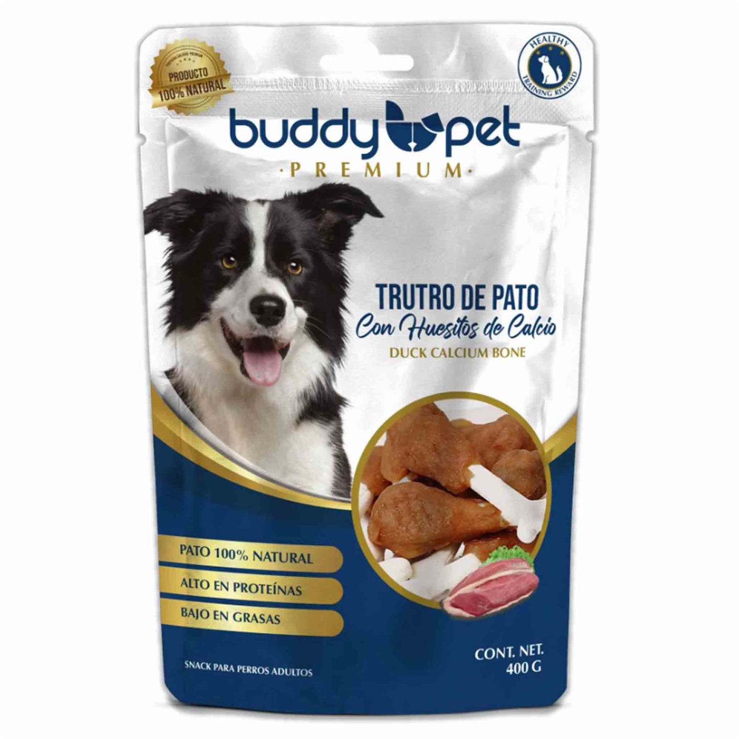 Snack Perro Truto De Pato Con Huesito Buddy Pet 400Gr.