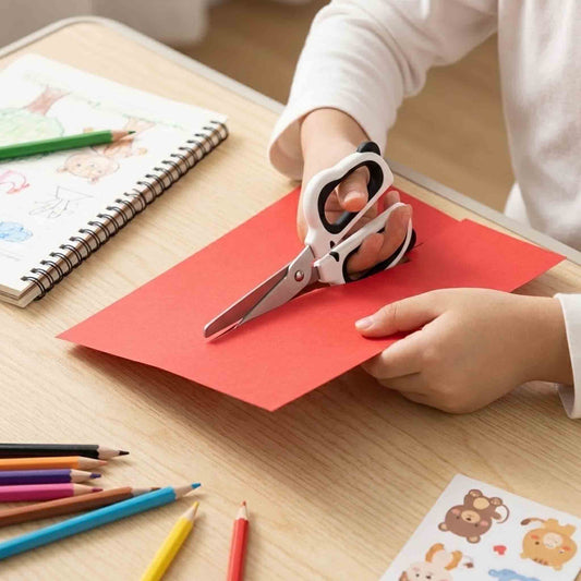 Tijeras Infantiles Panda MINISO 13cm Corte Preciso Punta Redonda