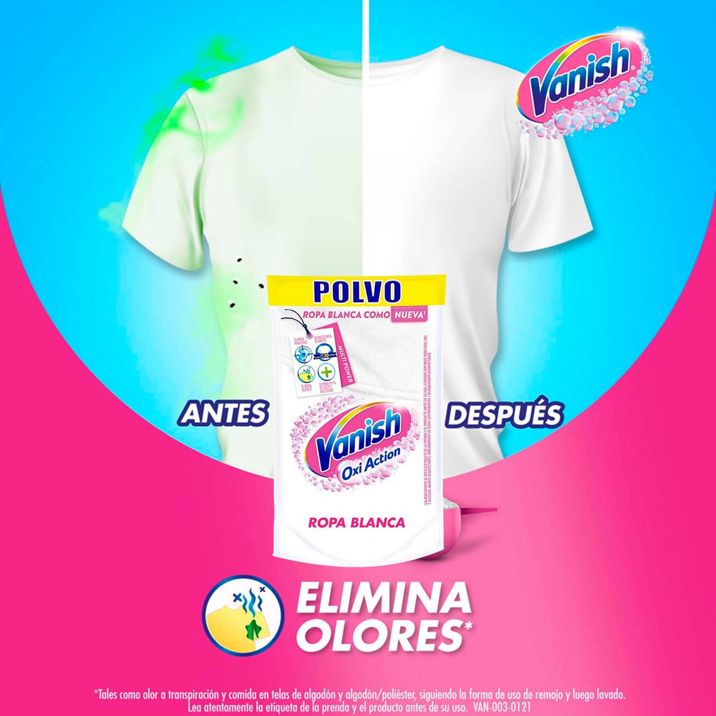 Quitamanchas en polvo Vanish para ropa blanca