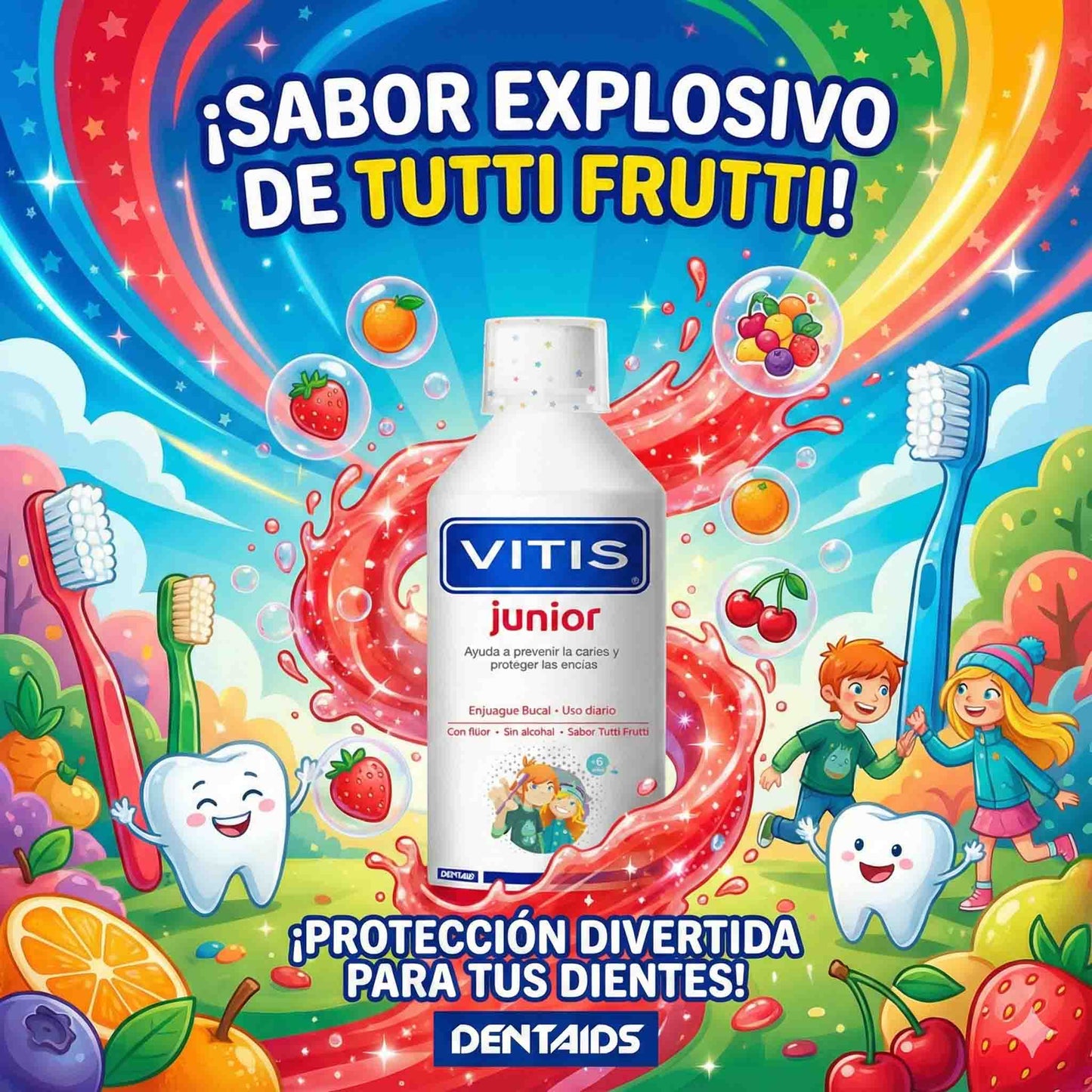 Vitis Junior Enjuague Bucal Infantil Tutti Frutti 500 ml