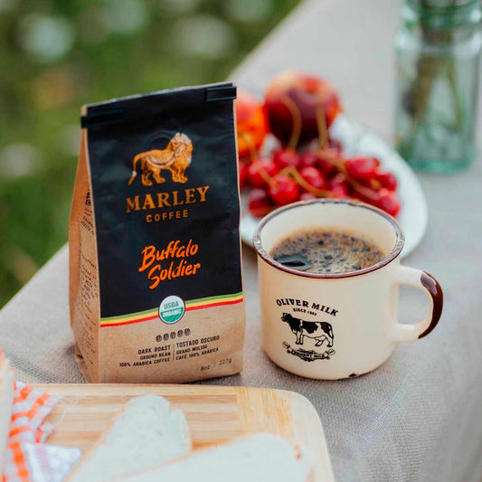 Café Marley Coffee Buffalo Soldier 227 g – Grano molido intenso, tueste profundo Marley Coffe- Dermocosmetica_belleza_online