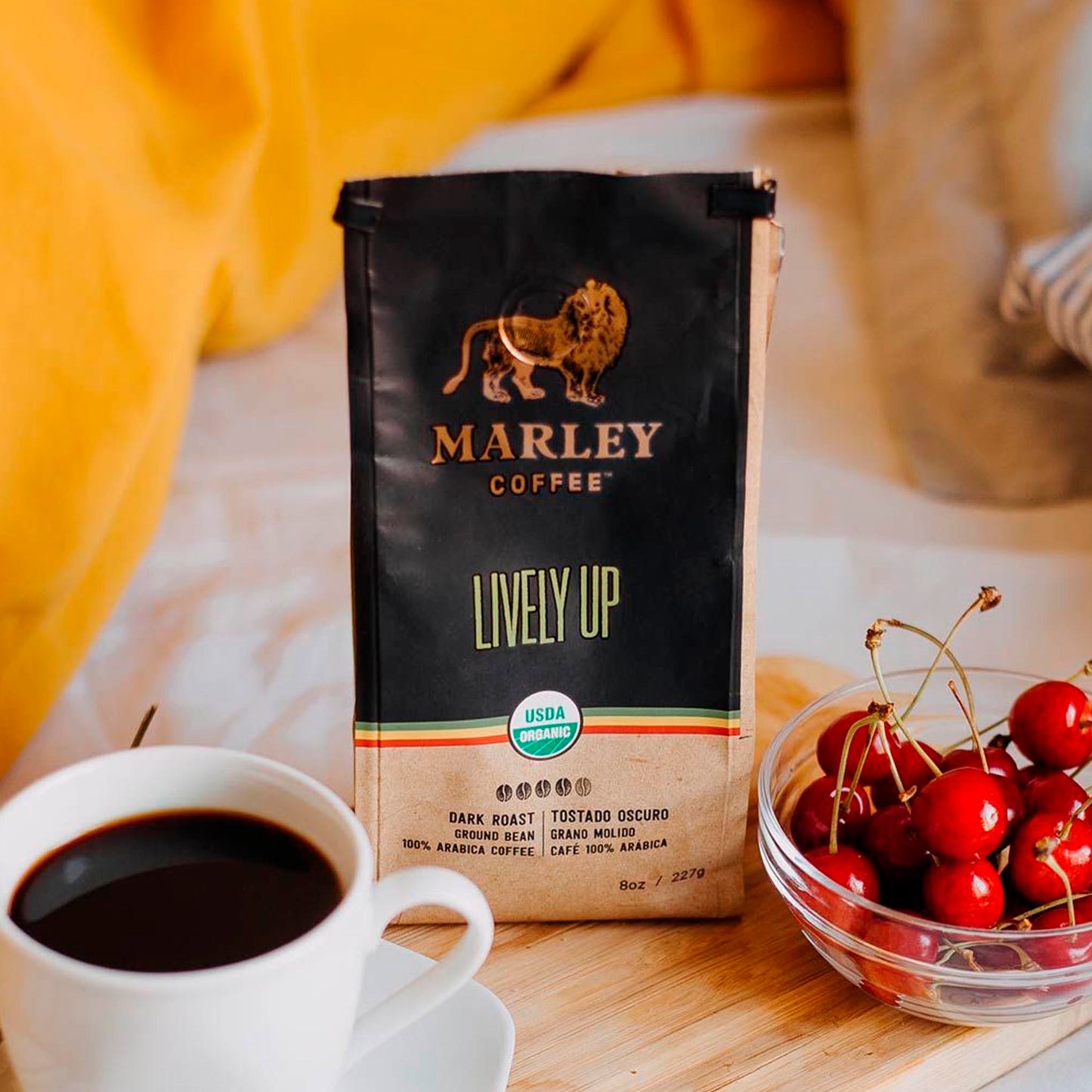 Café Marley Coffee Lively Up! 227g – Grano Molido Intenso 100% Arábica Marley Coffe- Dermocosmetica_belleza_online