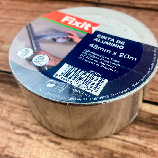 Cinta Aluminio Adhesiva Fixit 48mm X 20m Termica Alta Temperatura FIXIT- Dermocosmetica_belleza_online