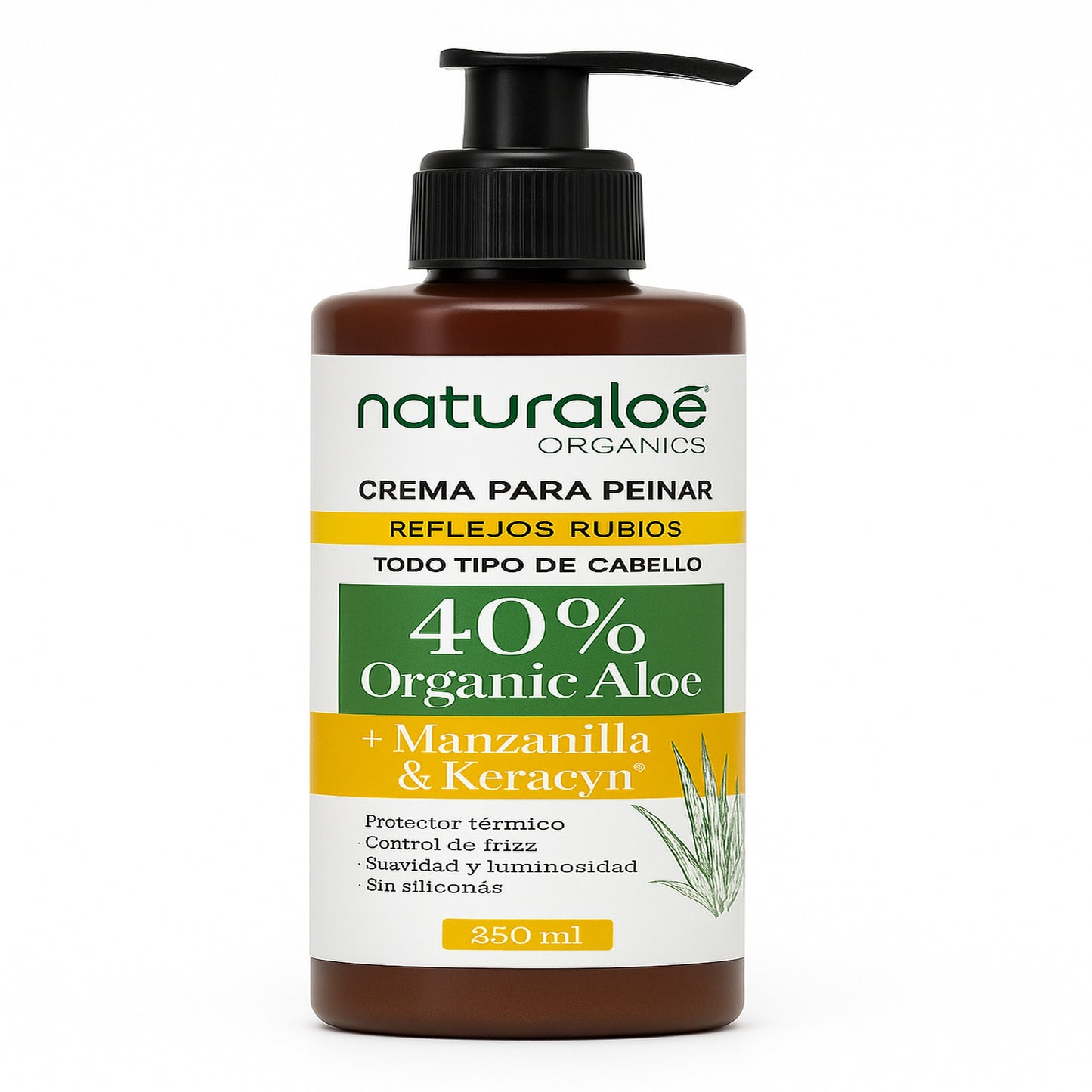 Crema de Peinar Naturaloe Reflejos Rubios 250 ml – Nutrición, Brillo y Control Natural