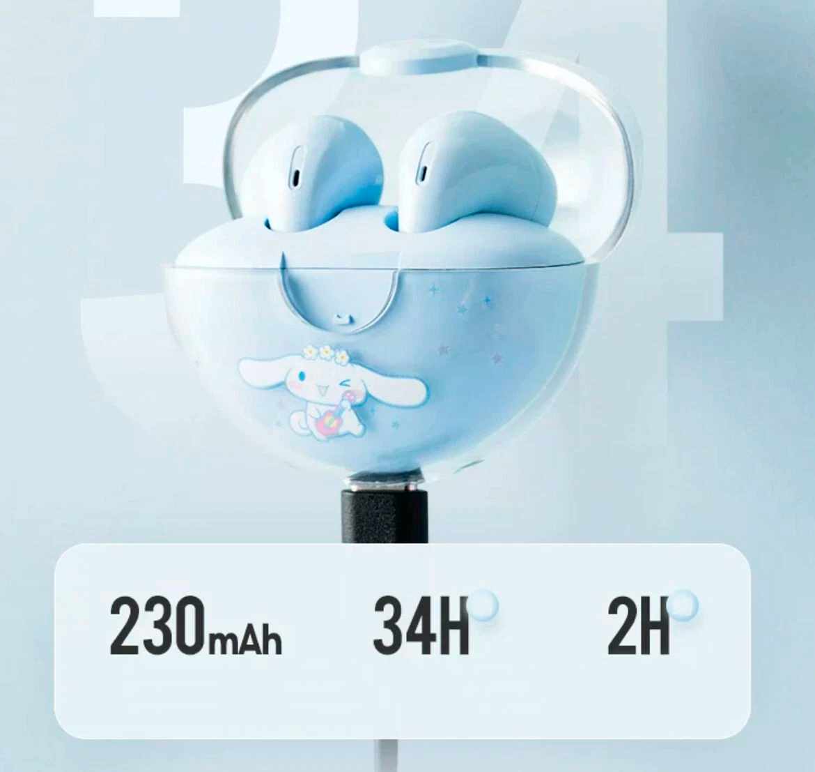 Audífonos Inalámbricos Sanrio Cinnamoroll Miniso TWS con Estuche – Bluetooth 5.3 y Cancelación de Ruido
