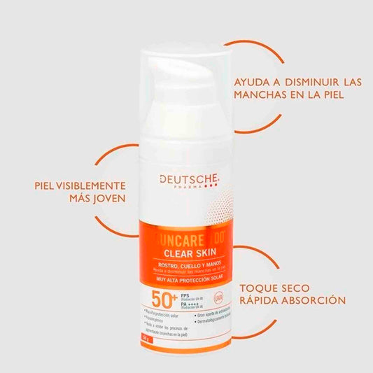 Suncare 100 Clear Skin FPS50+ 50 g | Protector Solar Ligero