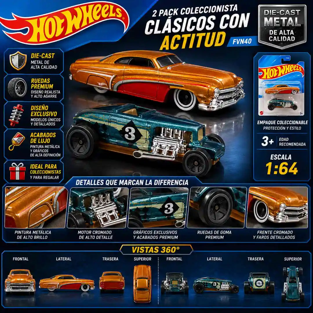 Hot Wheels Pack 2 Autos Variantes Modelos