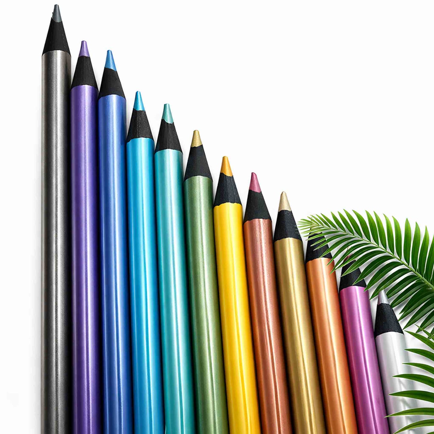 Lápices Metálicos Lavoro 12 Colores Triangulares Brillantes