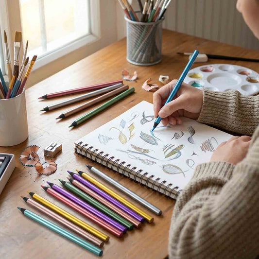 Lápices Metálicos Lavoro 12 Colores Triangulares Brillantes