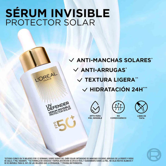 loreal serum solar fps 50 invisible protector facial l’oréal paris