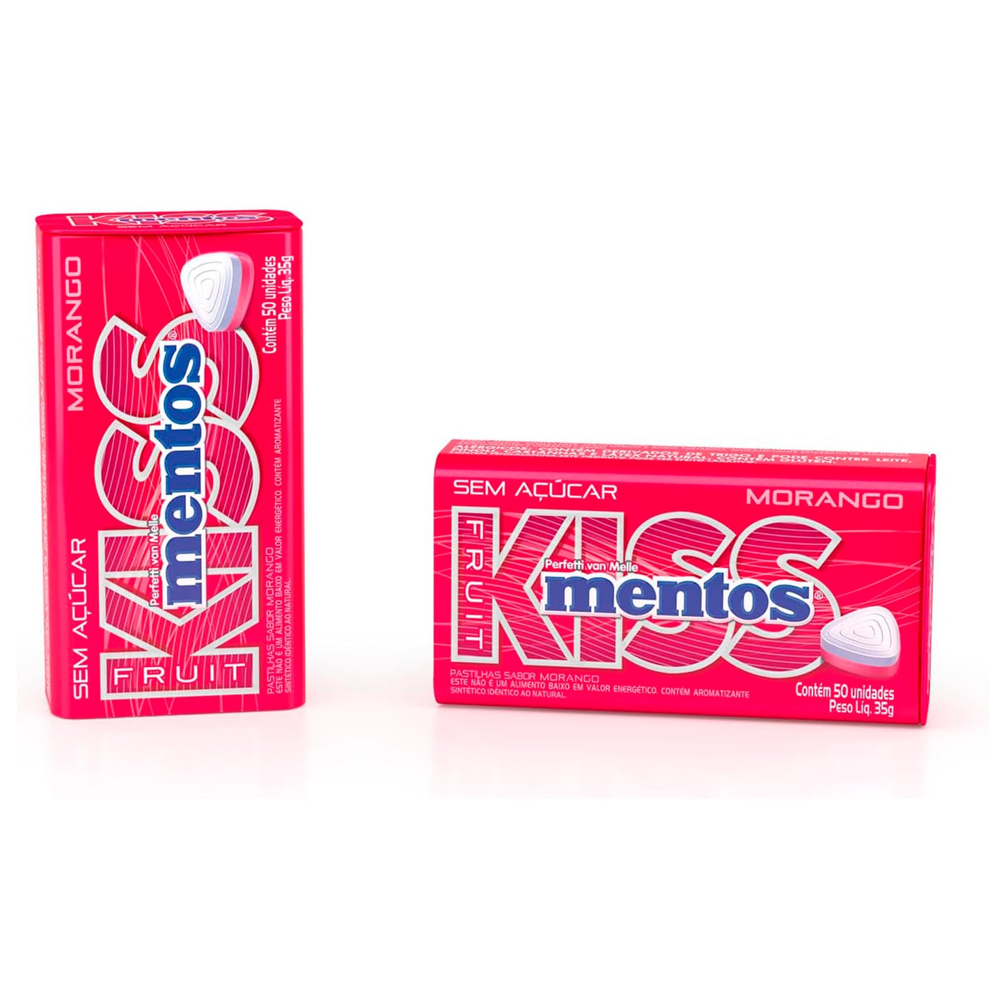 Caramelos Kiss Mentos Sin Azúcar Fresa - 50 Unidades Lata MENTOS- Dermocosmetica_belleza_online