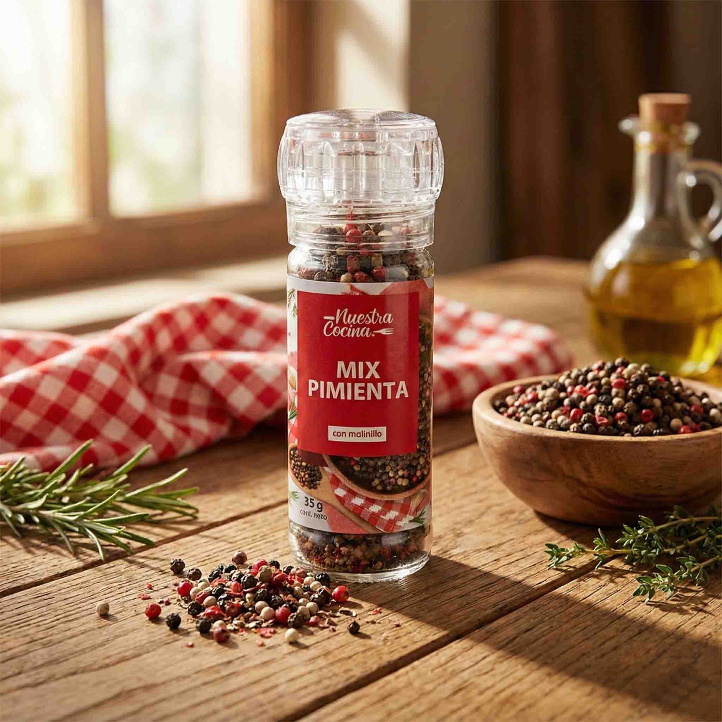 Mix Pimienta Nuestra Cocina 35 g Con Molinillo Aromático