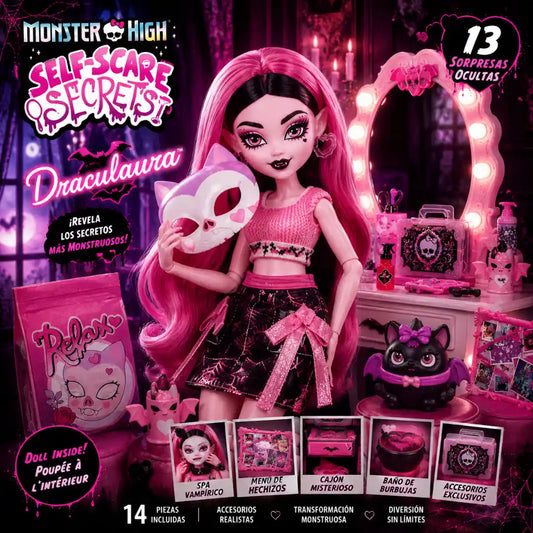 Monster High Draculaura Self-Scare Secrets 14 Piezas