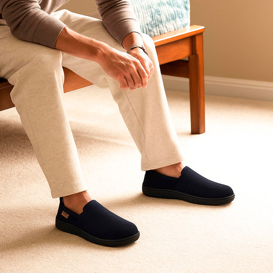 Pantuflas Hombre Dearfoams Cozy Comfort Negro Interior/Exterior DEARFOAMS- Dermocosmetica_belleza_online
