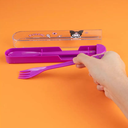 Set Cubiertos Kuromi Sanrio Miniso Con Estuche SANRIO- Dermocosmetica_belleza_online