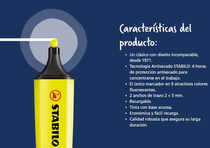 Destacador Stabilo Boss Pastel – Punta Cincel 2-5 mm | Colores Suaves y Modernos Stabilo- Dermocosmetica_belleza_online