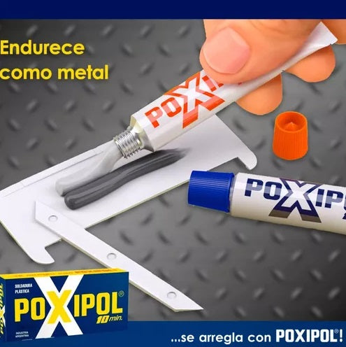 Poxipol Soldadura Plástica 10 Minutos Metálico 21g/14ml POXIPOL- Dermocosmetica_belleza_online