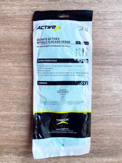 Guantes de Nitrilo Flocado Activex Verde – Protección Profesional con Certificación Europea Active Activex- Dermocosmetica_belleza_online