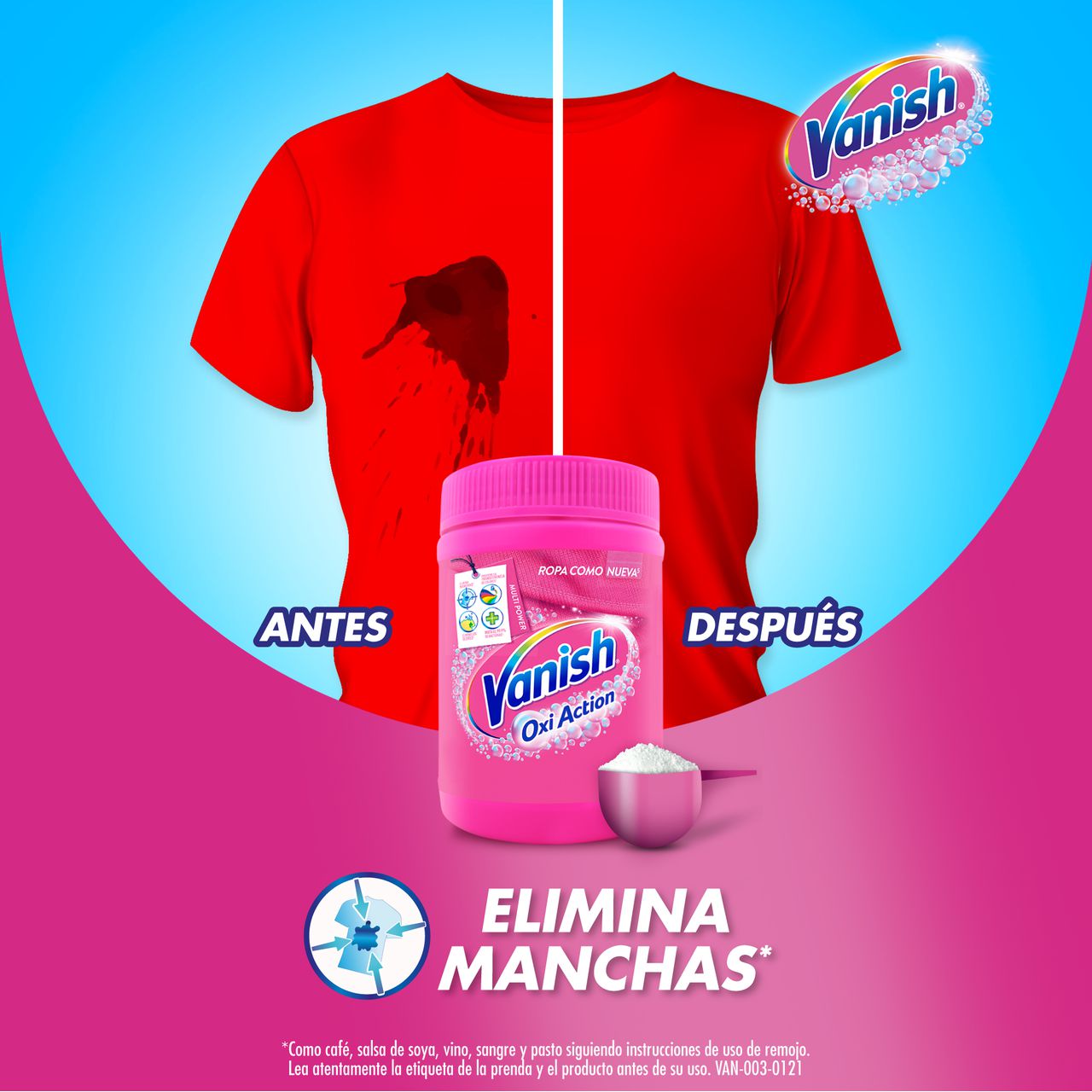 Vanish Oxi Action Polvo 450g | Quita Manchas Poderoso para Ropa de Color