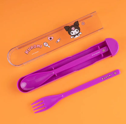 Set Cubiertos Kuromi Sanrio Miniso Con Estuche SANRIO- Dermocosmetica_belleza_online