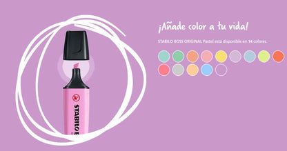 Destacador Stabilo Boss Pastel – Punta Cincel 2-5 mm | Colores Suaves y Modernos Stabilo- Dermocosmetica_belleza_online