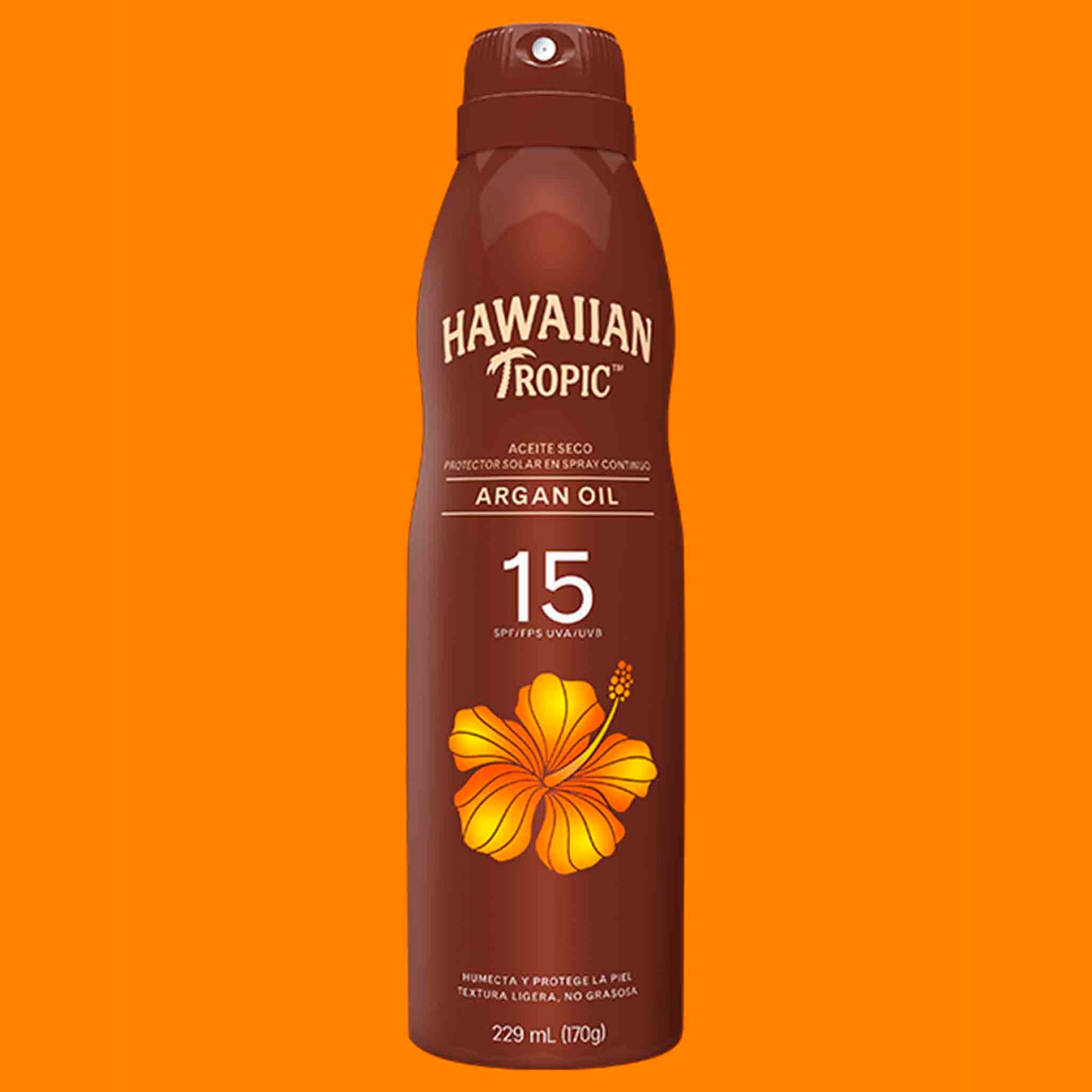 Bronceador en Spray Hawaiian Tropic Argan Oil FPS15 229ml