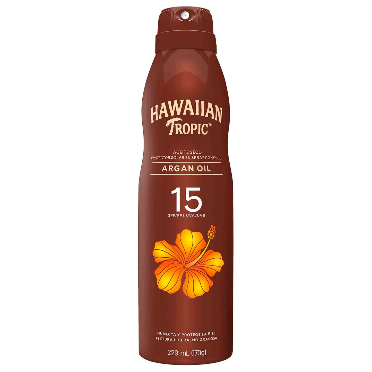 Bronceador en Spray Hawaiian Tropic Argan Oil FPS15 229ml