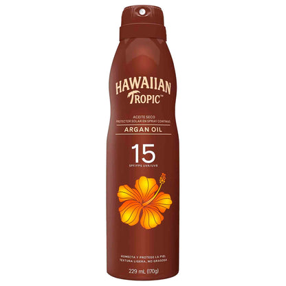 Bronceador en Spray Hawaiian Tropic Argan Oil FPS15 229ml