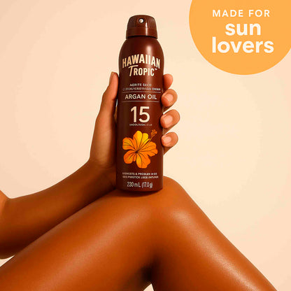 Bronceador en Spray Hawaiian Tropic Argan Oil FPS15 229ml