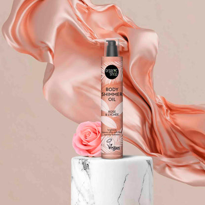 Aceite Corporal Brillo Rose y Lychee Organic Shop 100 ml