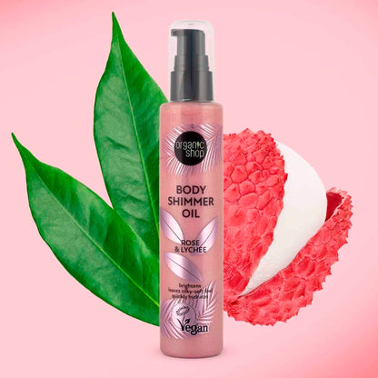 Aceite Corporal Brillo Rose y Lychee Organic Shop 100 ml