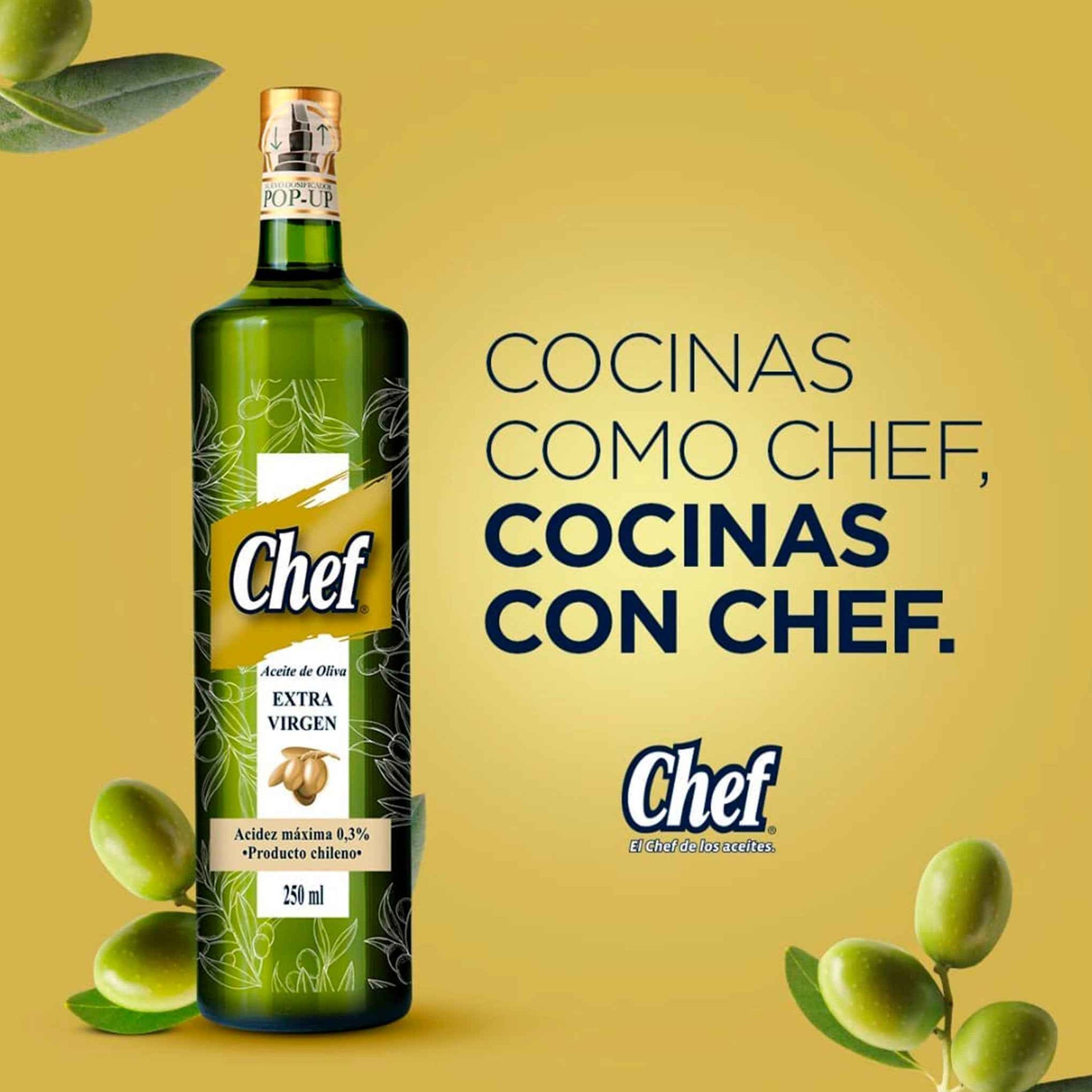 Aceite de Oliva Extra Virgen Chef 1 Litro – Sabor Premium y Calidad Gourmet CHEF- Dermocosmetica_belleza_online