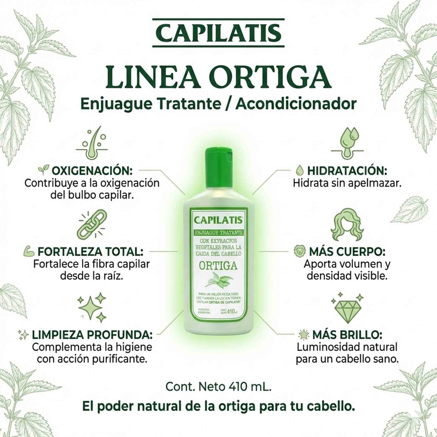 Acondicionador Capilatis Ortiga Anti Caida 410 ml
